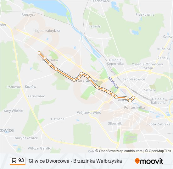 93 bus Line Map