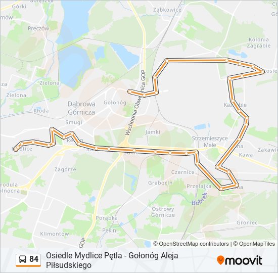 84 bus Line Map