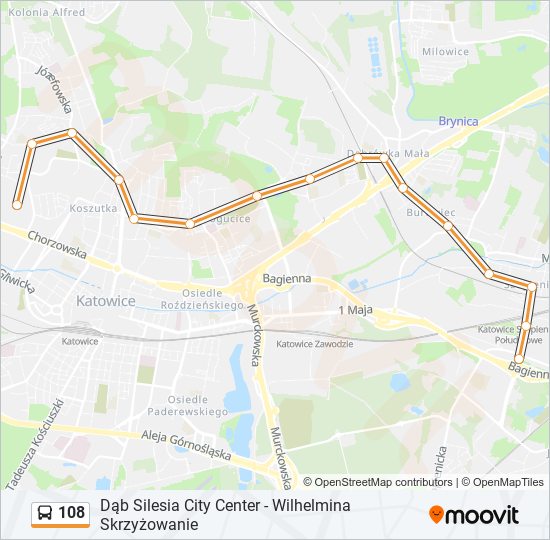 108 bus Line Map