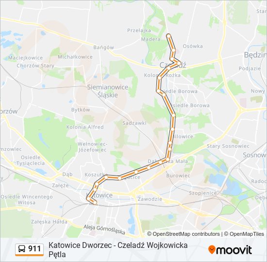 911 bus Line Map