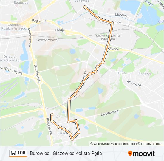 108 bus Line Map