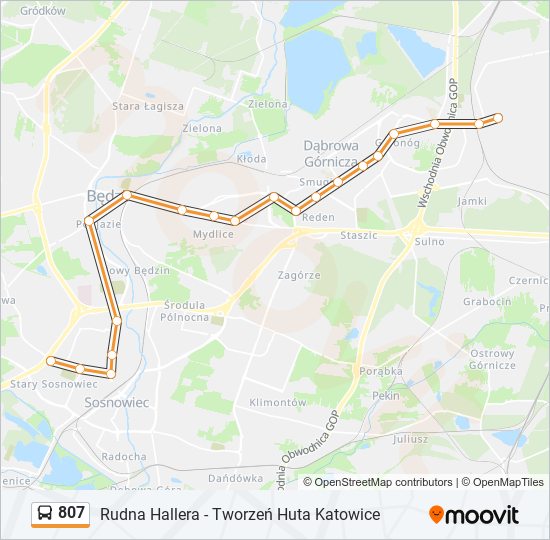 807 bus Line Map