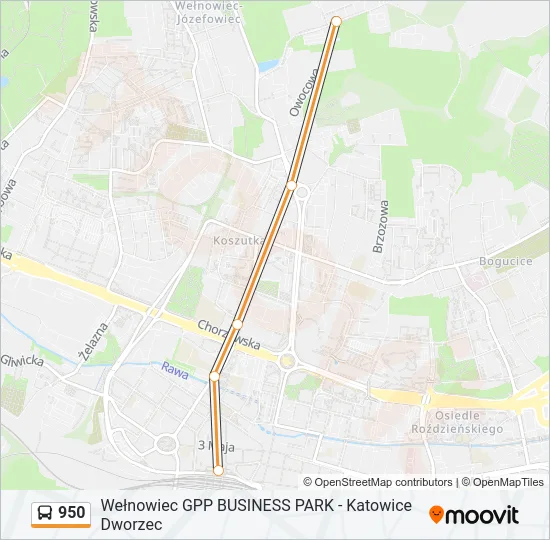 950 Bus Line Map