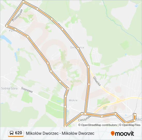 Автобус 620: карта маршрута