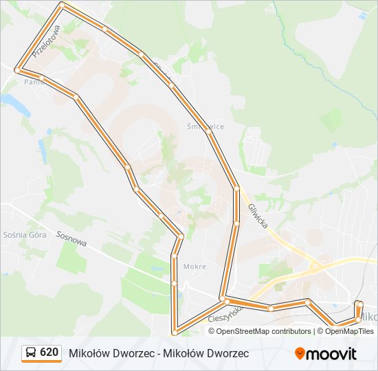 620 bus Line Map