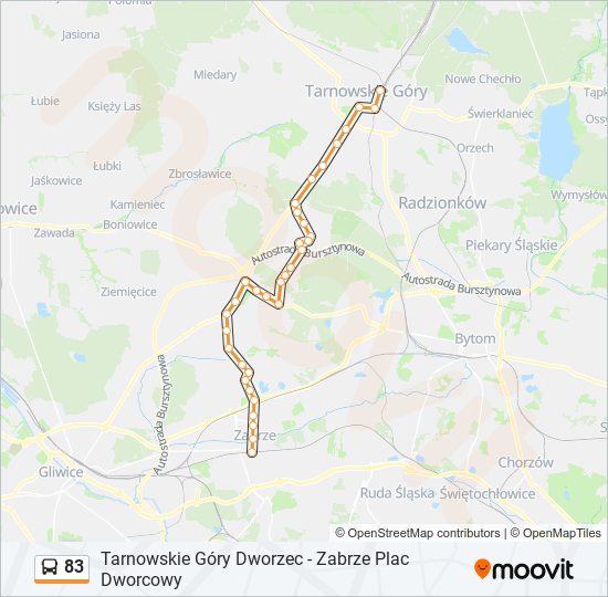Автобус 83: карта маршрута