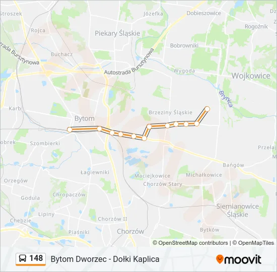 Автобус 148: карта маршрута