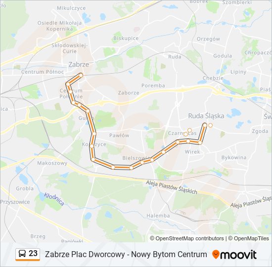 23 bus Line Map