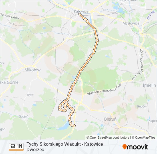 1N bus Line Map