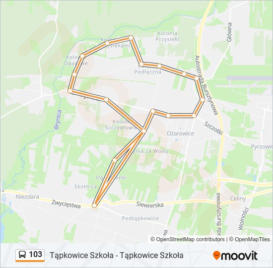 103 bus Line Map