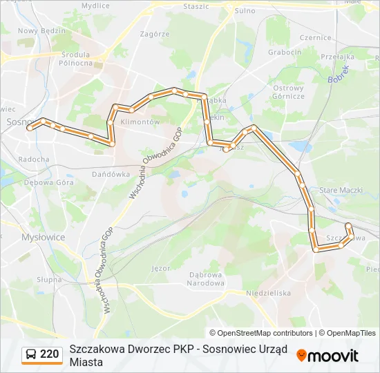 220 Bus Line Map