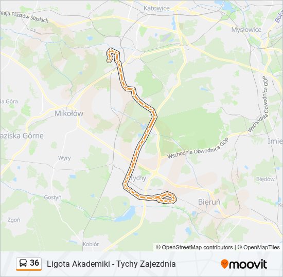 36 bus Line Map