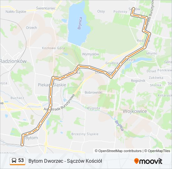 53 bus Line Map