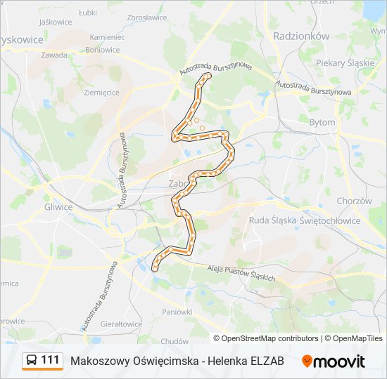 111 bus Line Map