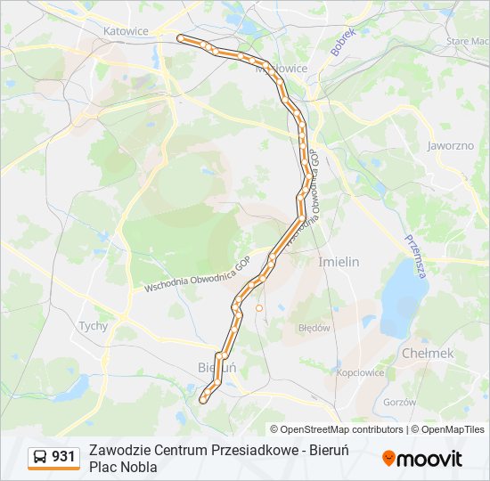 931 bus Line Map