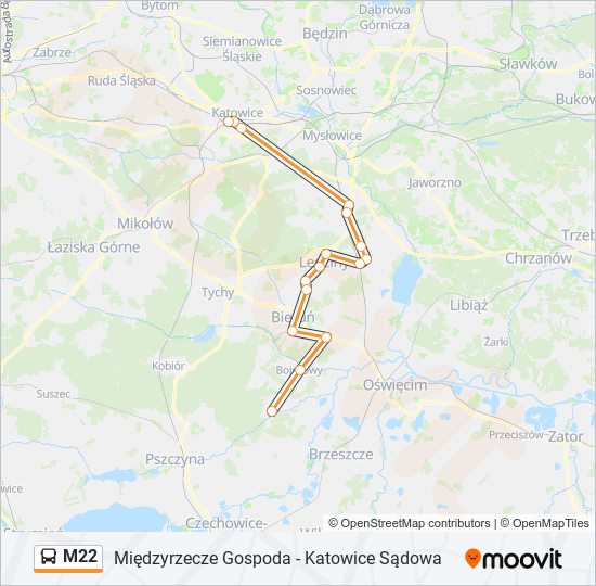 M22 bus Line Map