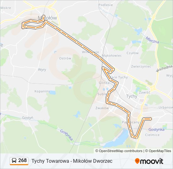 268 bus Line Map