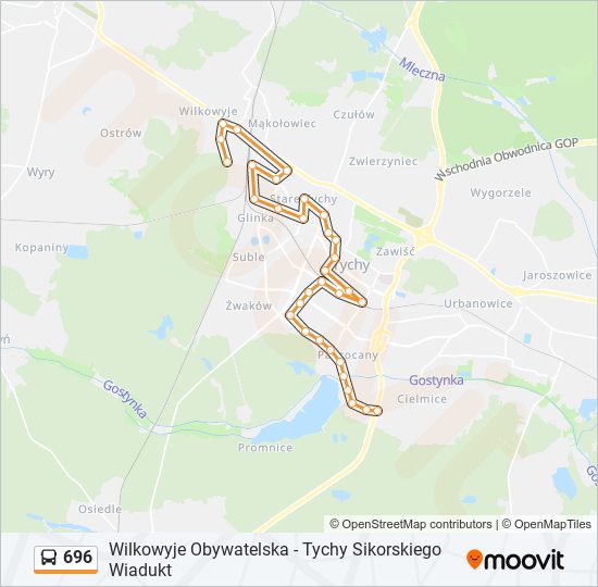 696 bus Line Map