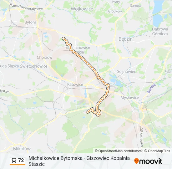 72 Bus Line Map