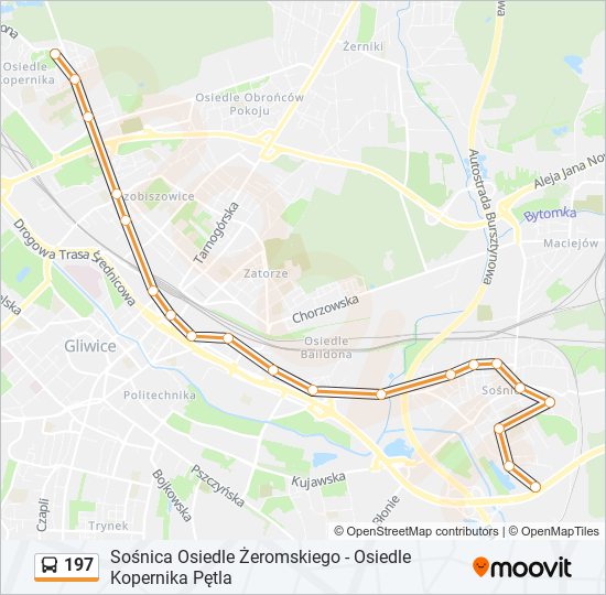 197 bus Line Map