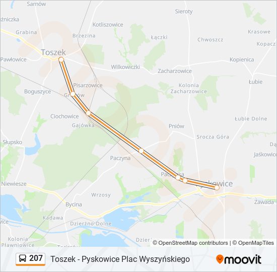 207 bus Line Map