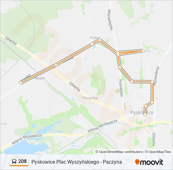 208 bus Line Map