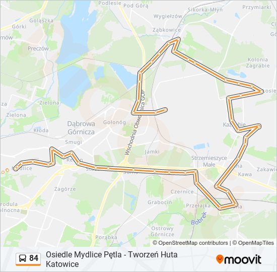 84 bus Line Map