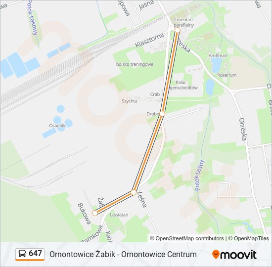 647 bus Line Map