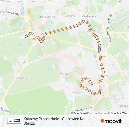 223 Bus Line Map
