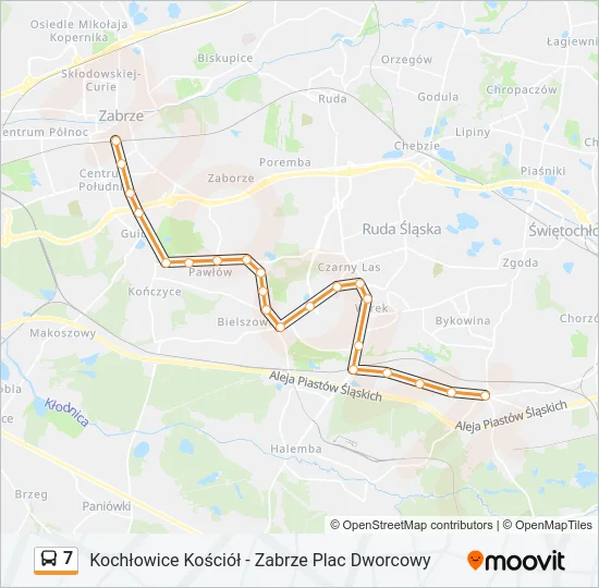Автобус 7: карта маршрута