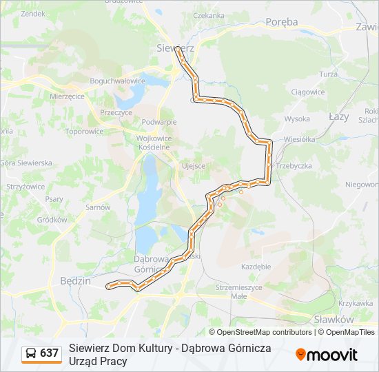 637 bus Line Map