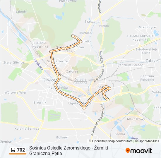 702 bus Line Map