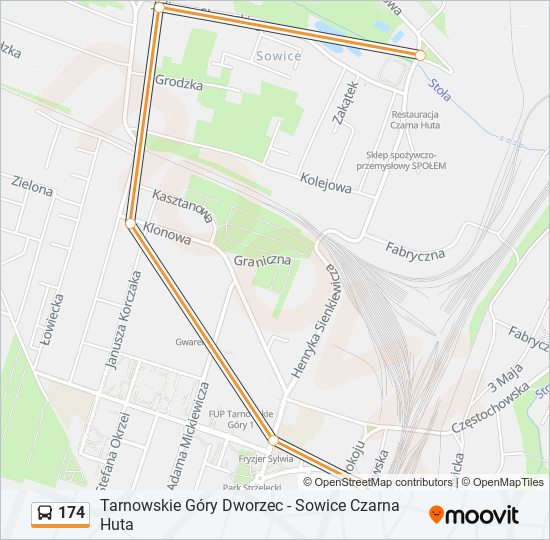 174 bus Line Map