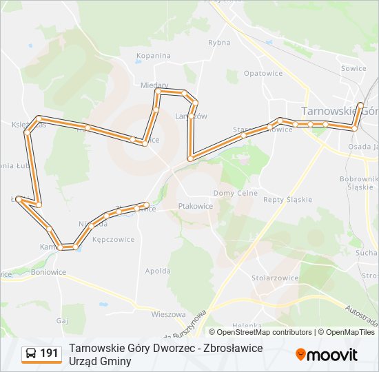 191 bus Line Map