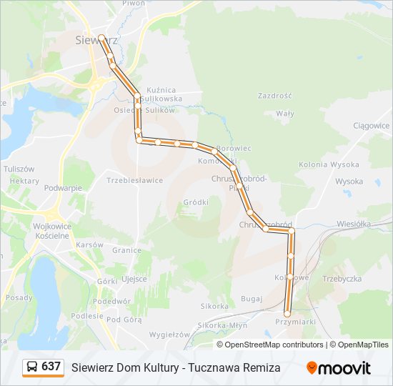 637 bus Line Map