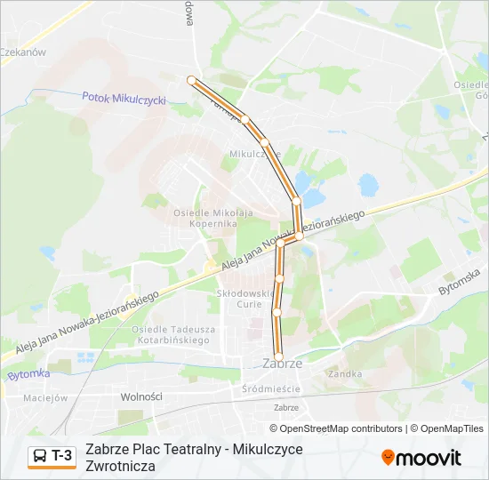 T-3 Bus Line Map