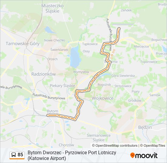 85 bus Line Map