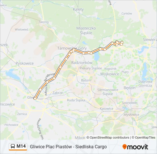 M14 bus Line Map