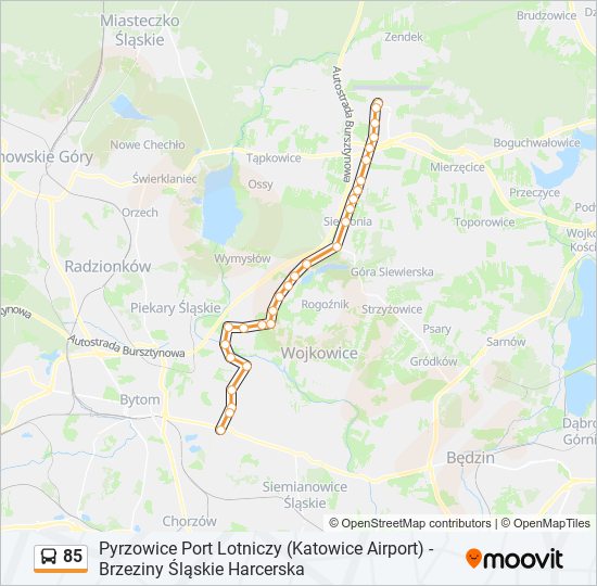 Автобус 85: карта маршрута