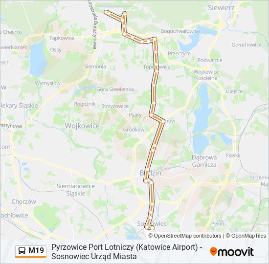 M19 bus Line Map