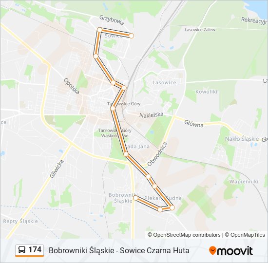 174 bus Line Map