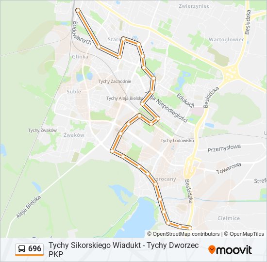 696 bus Line Map