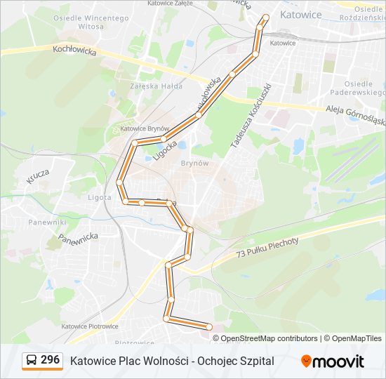 296 bus Line Map