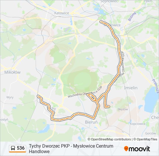 536 bus Line Map