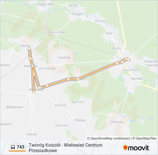 743 bus Line Map