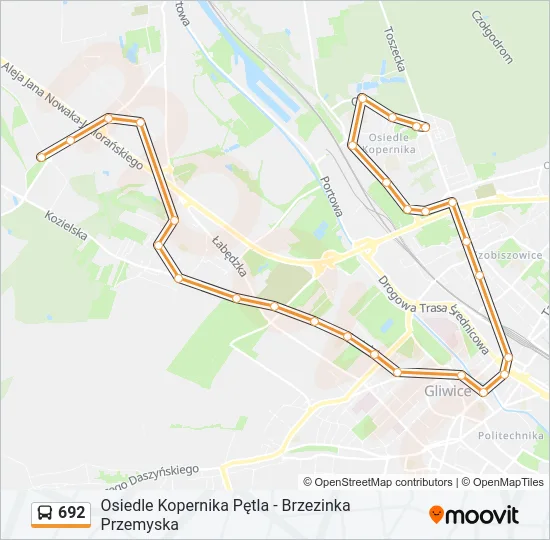 Автобус 692: карта маршрута