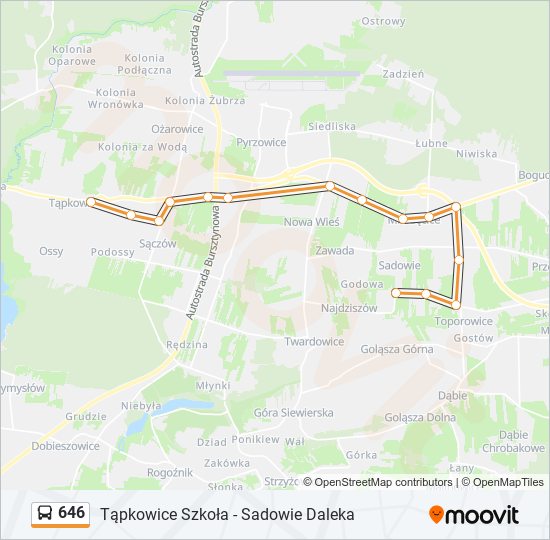 646 bus Line Map