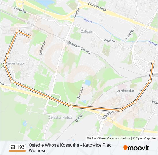 193 bus Line Map