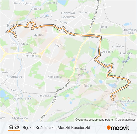 28 bus Line Map