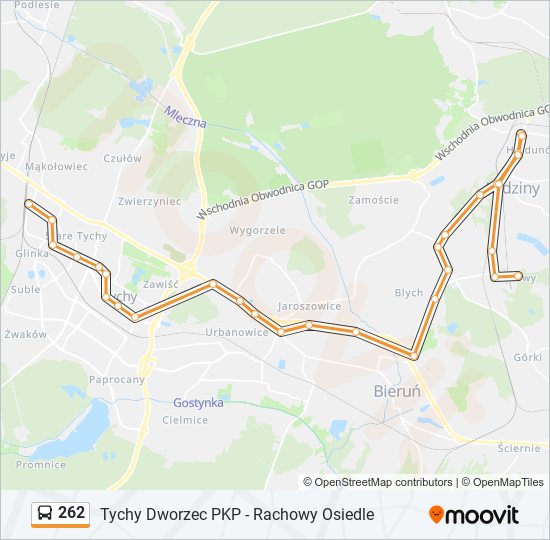 262 bus Line Map